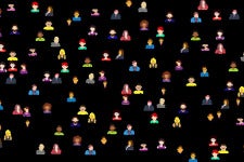 artistic icons showing a social network of people