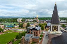 aerial view of DU campus