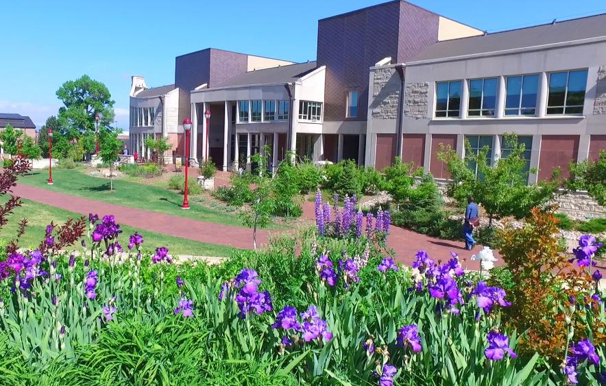 photo of Anderson Academic Commons in spring