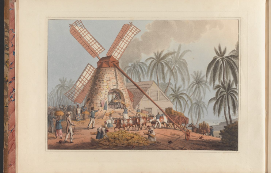 William Clark, “The Mill Yard,” in Ten Views in the Island of Antigua. London: Thomas Clay, 1823. Courtesy of Yale Center for British Art. 