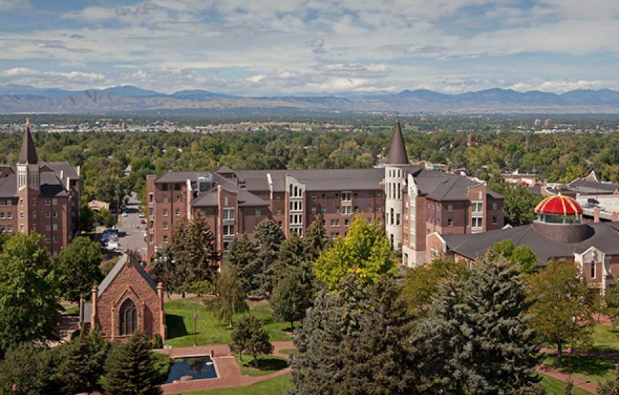 photo of campus and mountains