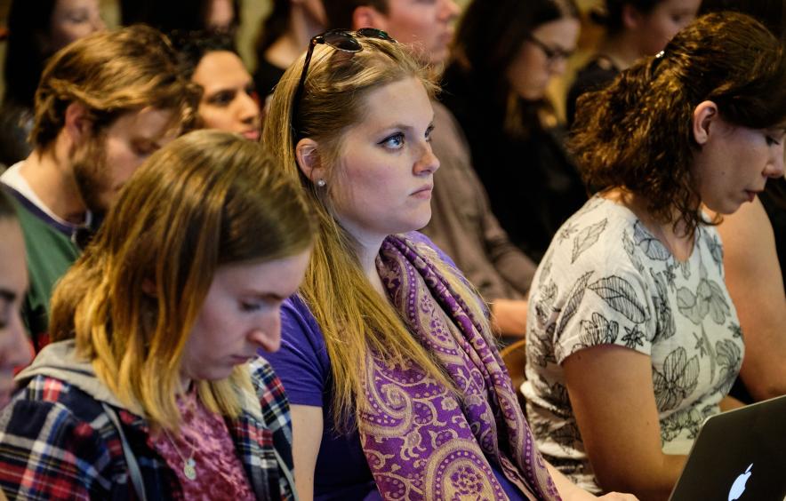 students watch a lecture