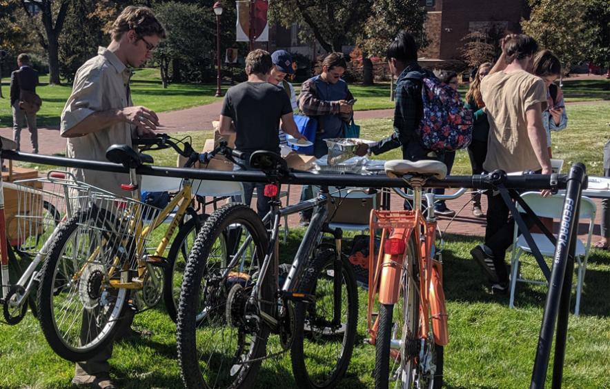 bikes parked on campus