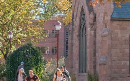 campus view toward Evans chapel