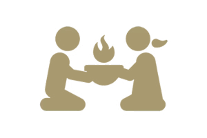 icon of two people holding a bowl of fire