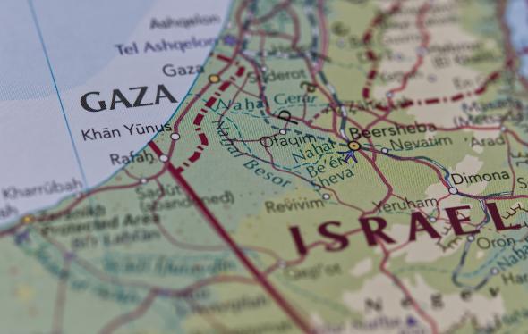 map of Israel and Gaza