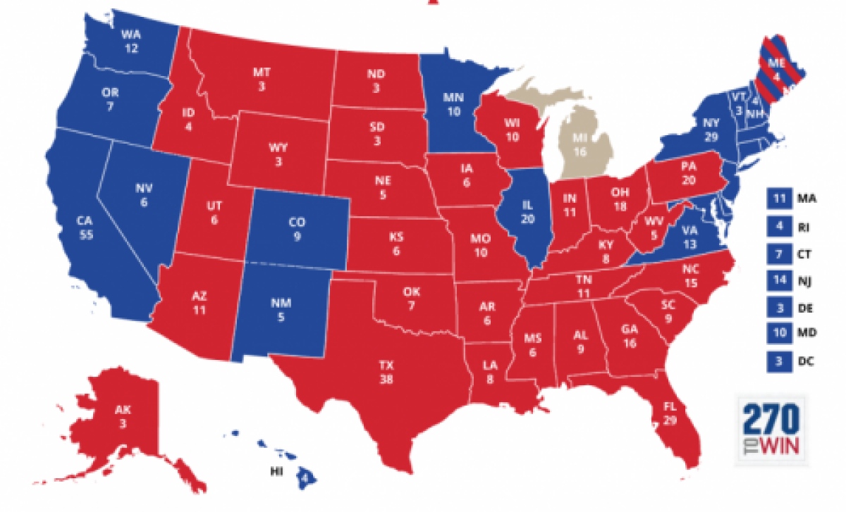 2016 presidential electoral map