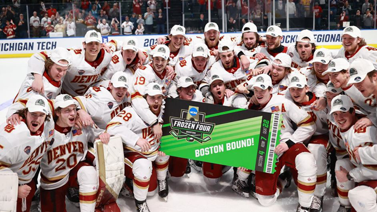 DU Hockey Celebrates Being Boston Bound