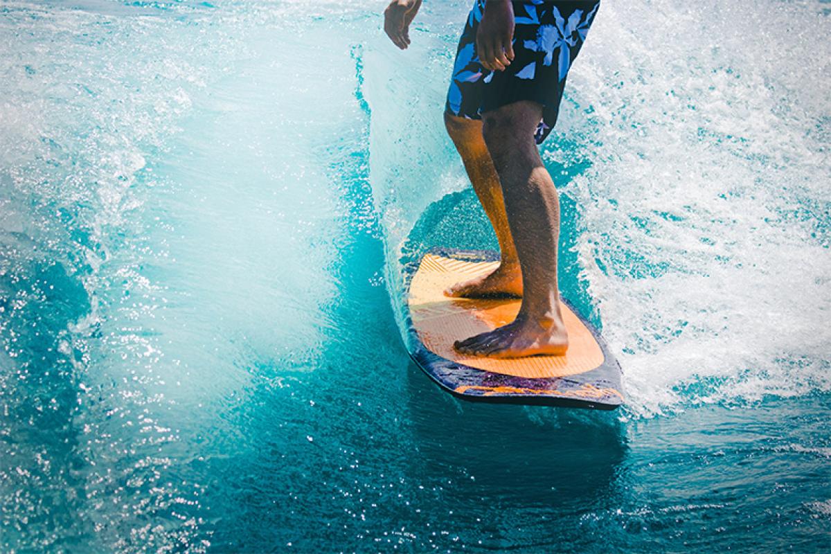 Person on a surfboard
