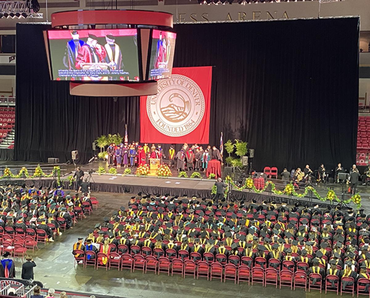 Wide shot of DU summer commencement
