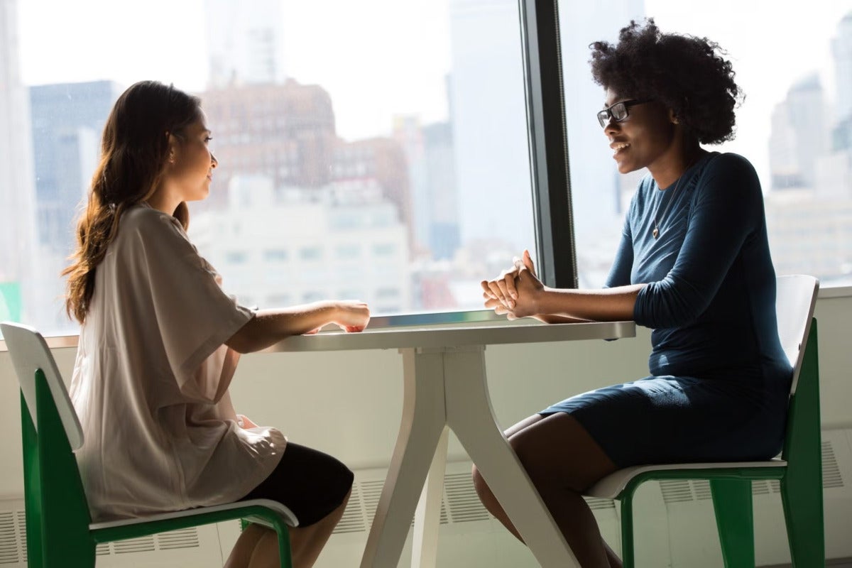 two people interviewing