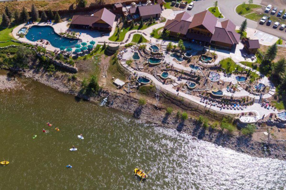 Iron Mountain Hot Springs from above.
