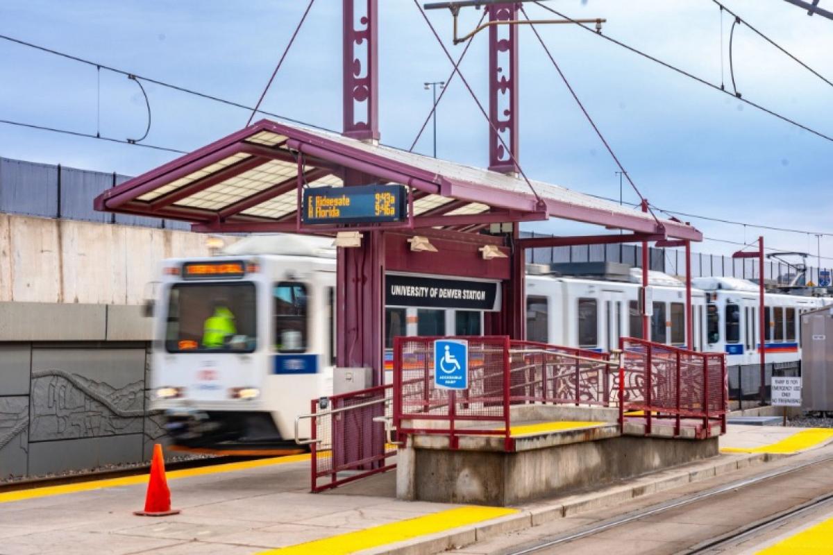 Light rail at DU station