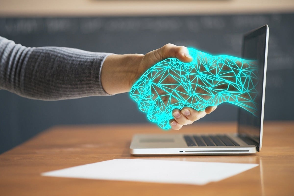 handshake between user and screen AI