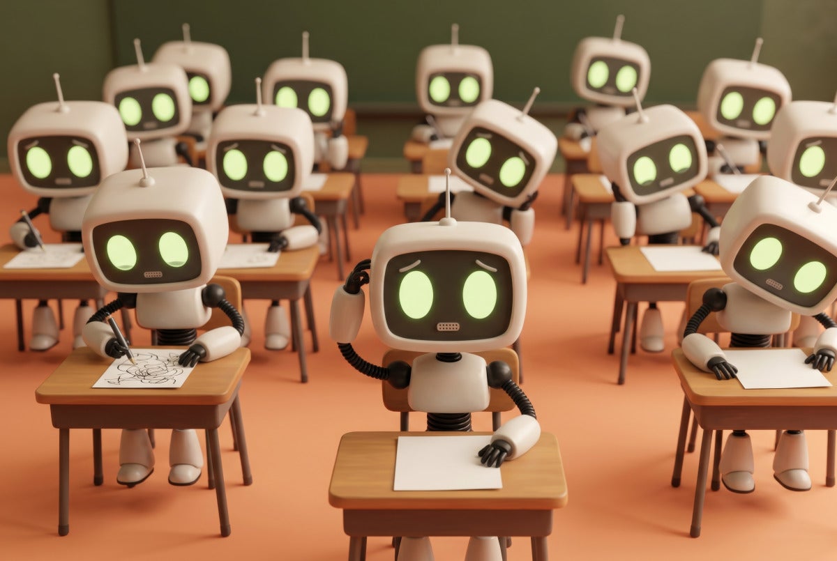 digital art of robots in classroom