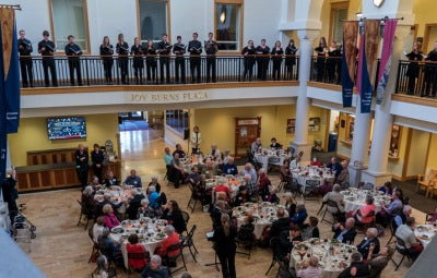 Newman Center interior, Joy Burns Plaza