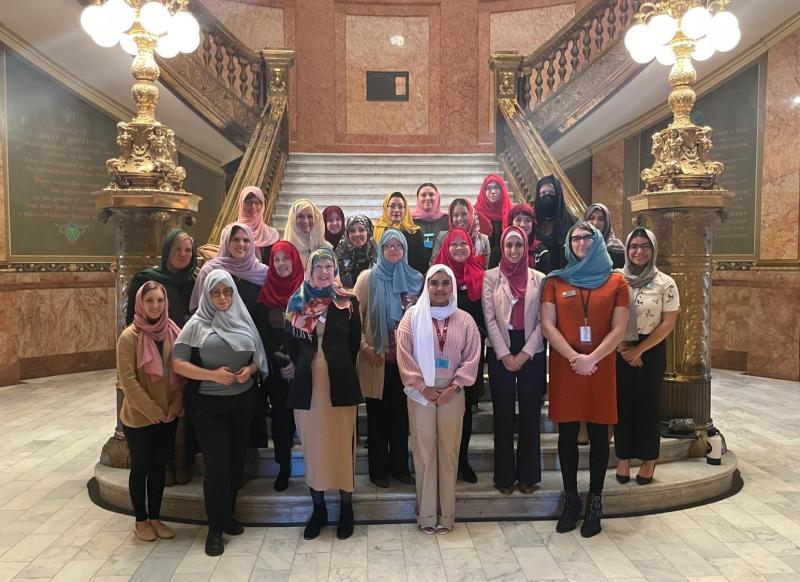 Mi Nai San and her colleagues participating in World Hijab Day at the Colorado State Capitol.