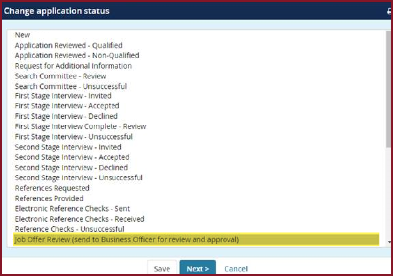 change application status change application status