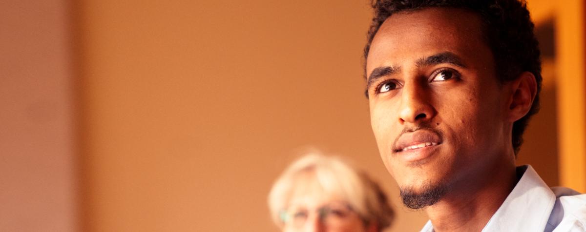Student looks on in lecture