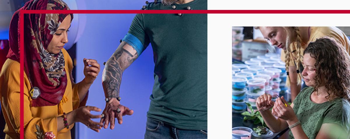 collage image of two women