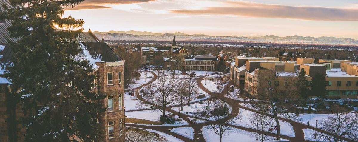 DU campus in winter