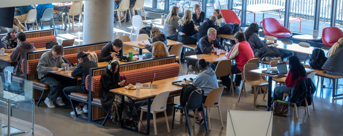 Students eating in the Dining Hall