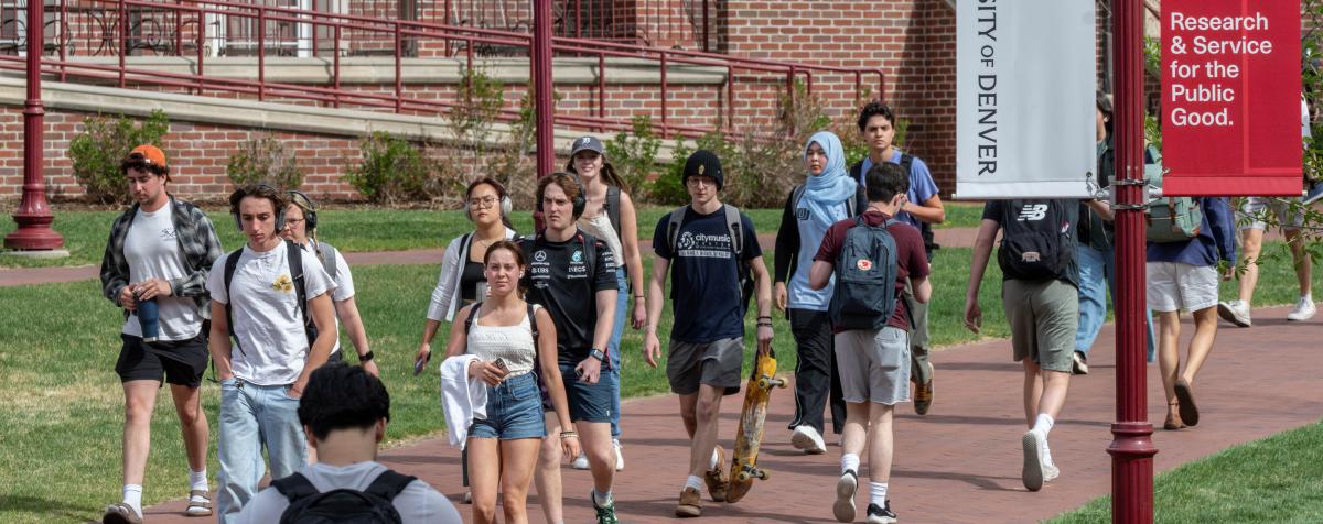 Students walking on campus