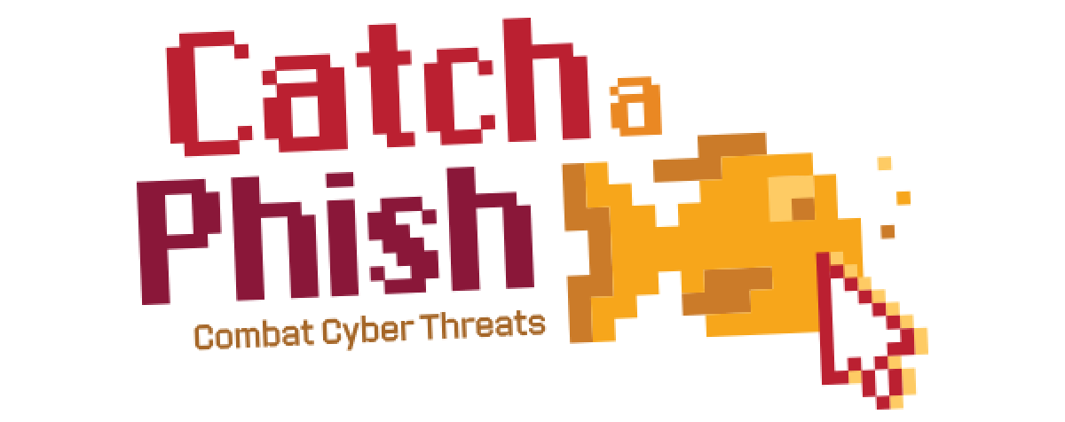 Catch a phish combat cyber threats banner with fish clipart