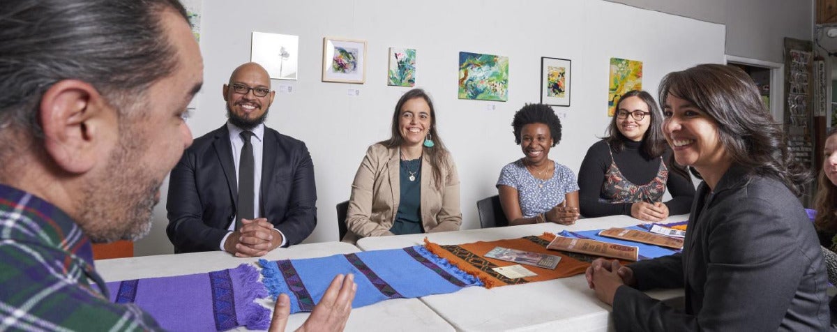 diverse group meeting at a table