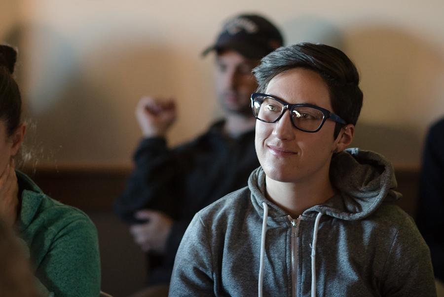 Student in a DU classroom