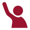 person icon with hand raised