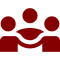 Three people holding hands as a symbol of common unity and empathy