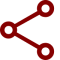 Three circles connected by branching out lines illustrating the sharing of information