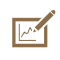 pen with line chart icon