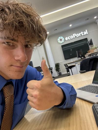 Andrew at the ecoPortal office