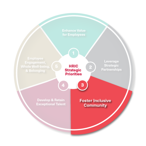 HRIC Strategic Plan Wheel 2023 Foster Inclusive Community