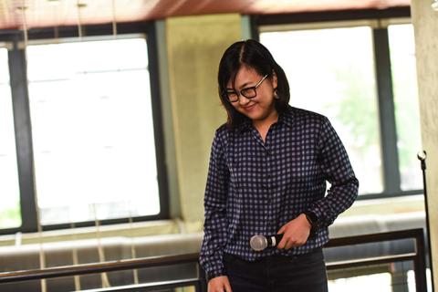 Jennifer Oh at a storytelling event