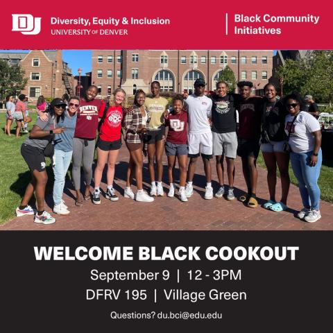 Photo DU community members at the Welcome Black Cookout event