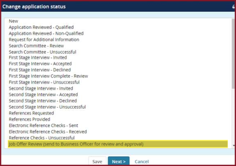 change application status change application status