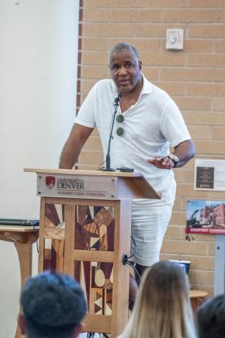 Philanthropist Robert Smith speaks to the NEXUS Summer Program students