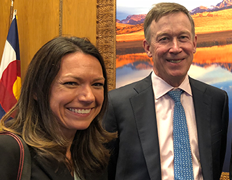 Sue Kerns and Gov. Hickenlooper