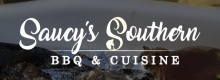 The logo for the restaurant Saucy's Southern BBQ and Cuisine