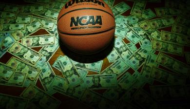 basketball sitting on money
