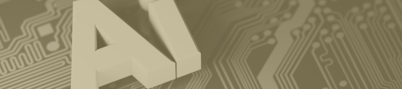 AI text in front of computer mother board