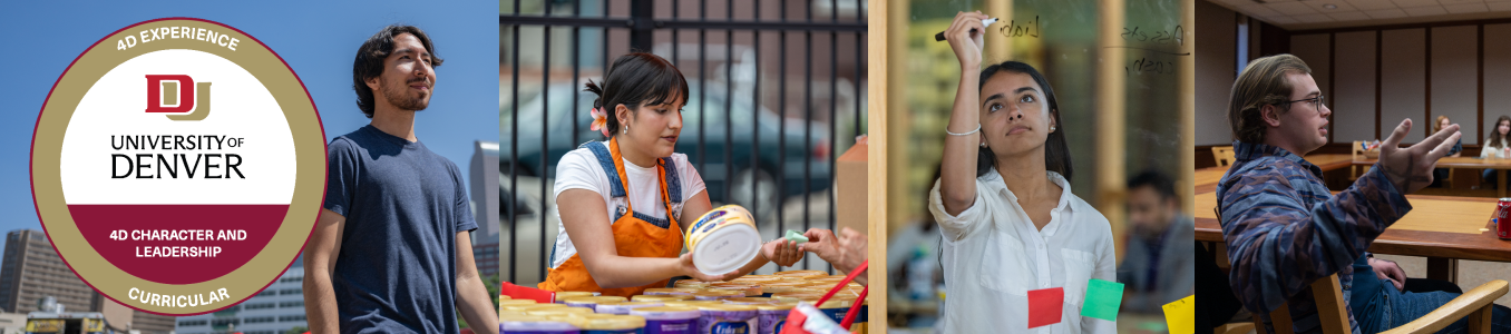 hero image for 4D character and leadership micro-credential, a collage of photos of four individuals photos