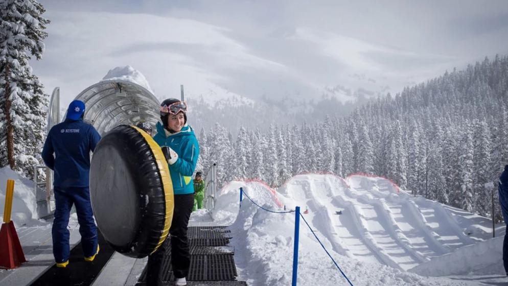 tubing hill during winter carnival